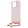 Guess GUHMP16LHCTSGNSP Crossbody Cord Script MagSafe Hardcase for iPhone 16 Pro 6.3" / pink