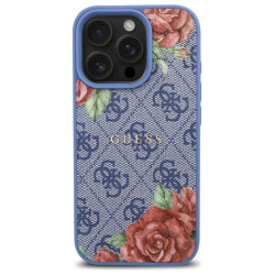 Guess GUHMP16LP4ROPEMCB Hardcase 4G Flowers Print MagSafe for iPhone 16 Pro 6.3" / blue