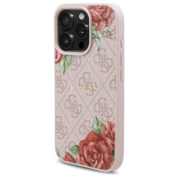 Guess GUHMP16LP4ROPEMCP Hardcase 4G Flowers Print MagSafe for iPhone 16 Pro 6.3" / pink