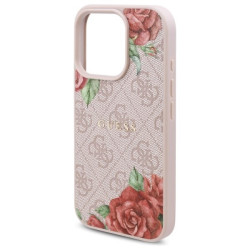 Guess GUHMP16LP4ROPEMCP Hardcase 4G Flowers Print MagSafe for iPhone 16 Pro 6.3" / pink