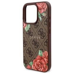 Guess GUHMP16LP4ROPEMCW Hardcase 4G Flowers Print MagSafe for iPhone 16 Pro 6.3" / brown