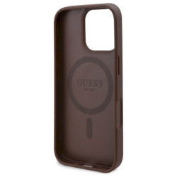 Guess GUHMP16LP4ROPEMCW Hardcase 4G Flowers Print MagSafe for iPhone 16 Pro 6.3" / brown
