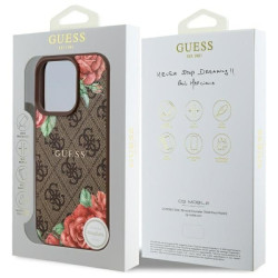 Guess GUHMP16LP4ROPEMCW Hardcase 4G Flowers Print MagSafe for iPhone 16 Pro 6.3" / brown