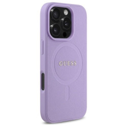 Guess GUHMP16LPSAHMCU Hardcase Saffiano MagSafe for iPhone 16 Pro 6.3" / purple