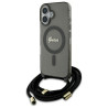 Guess GUHMP16SHCTSGNSK Hardcase Crossbody Cord Script MagSafe for iPhone 16 6.1" / black
