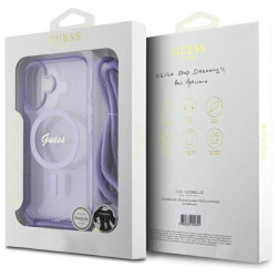 Guess GUHMP16SHCTSGNSU Crossbody Cord Script MagSafe Hardcase for iPhone 16 6.1" / purple