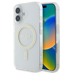Guess GUHMP16SHFGERET IML Glitter Circle MagSafe Hardcase for iPhone 16 6.1"