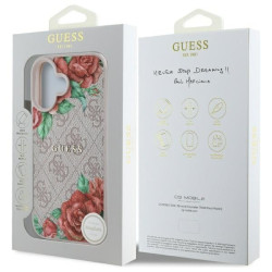Guess GUHMP16SP4ROPEMCP Hardcase 4G Flowers Print MagSafe for iPhone 16 6.1" / pink