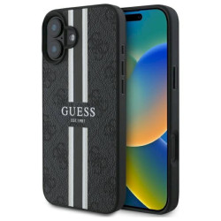 Guess GUHMP16SP4RPSK 4G Printed Stripes MagSafe Hardcase for iPhone 16 6.1" / black