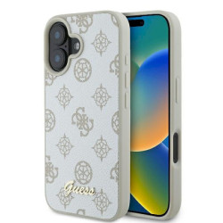 Guess GUHMP16SPGPYSH iPhone 16 6.1" hardcase Peony Script Logo MagSafe / white