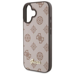 Guess GUHMP16SPGPYSW Hardcase Peony Script MagSafe for iPhone 16 6.1" / brown