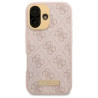 Guess GUHMP16SU4GPRP Hardcase 4G Logo Plate MagSafe for iPhone 16 6.1" / pink