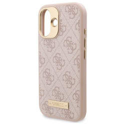 Guess GUHMP16SU4GPRP Hardcase 4G Logo Plate MagSafe for iPhone 16 6.1" / pink