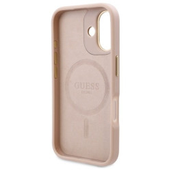 Guess GUHMP16SU4GPRP Hardcase 4G Logo Plate MagSafe for iPhone 16 6.1" / pink