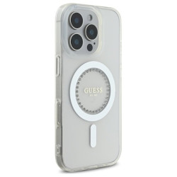 Guess GUHMP16XPFTDTEH IML Rhinestones MagSafe Hardcase for iPhone 16 Pro Max 6.9" / white