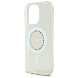 Guess GUHMP16XPFTDTEH IML Rhinestones MagSafe Hardcase for iPhone 16 Pro Max 6.9" / white
