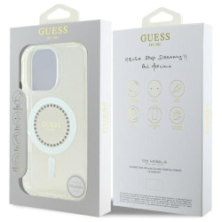 Guess GUHMP16XPFTDTEH IML Rhinestones MagSafe Hardcase for iPhone 16 Pro Max 6.9" / white