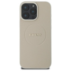 Guess GUHMP16XPGHSMME Hardcase Grained Ring MagSafe for iPhone 16 Pro Max 6.9" / beige