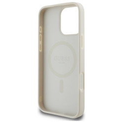 Guess GUHMP16XPGHSMME Hardcase Grained Ring MagSafe for iPhone 16 Pro Max 6.9" / beige