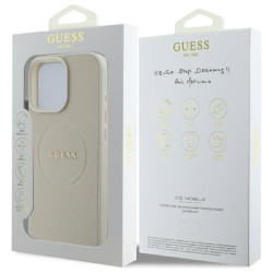 Guess GUHMP16XPGHSMME Hardcase Grained Ring MagSafe for iPhone 16 Pro Max 6.9" / beige