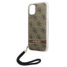Guess GUOHCN61H4STW Hardcase 4G Print Strap for iPhone 11 / brown