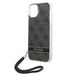 Guess GUOHCP14MH4STK Hardcase 4G Print Strap for iPhone 14 Plus/15 Plus 6.7" / black