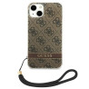 Guess GUOHCP14MH4STW Hardcase 4G Print Strap for iPhone 14 Plus / 15 Plus 6.7" / brown