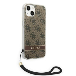 Guess GUOHCP14MH4STW Hardcase 4G Print Strap for iPhone 14 Plus / 15 Plus 6.7" / brown