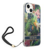 Guess GUOHCP14MHFLSB Hardcase Flower Strap for iPhone 14 Plus / 15 Plus 6.7" / blue