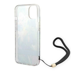 Guess GUOHCP14SHFLSB Hardcase Flower Strap for iPhone 14 / 15 / 13 6.1" / blue