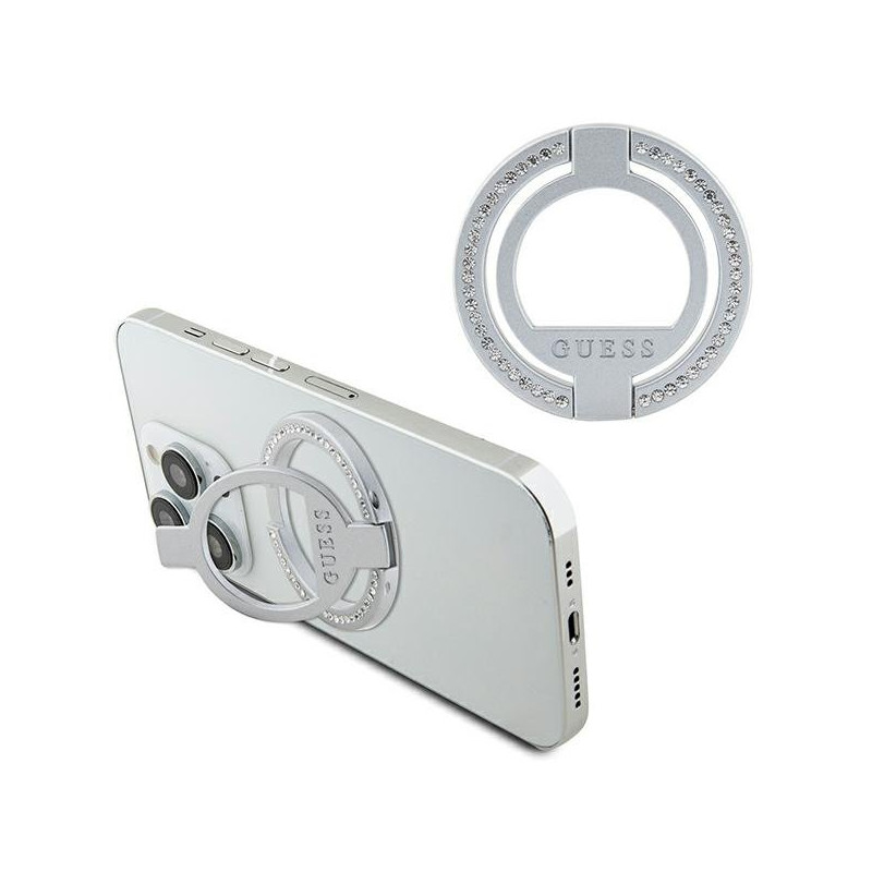 Guess MagSafe Ring stand GUMRSALDGS / silver Rhinestone
