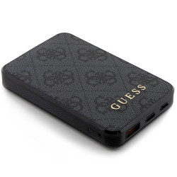 Guess Powerbank 15W GUPB5LP4GEGK 5000mAh 4G Leather Metal Logo / black