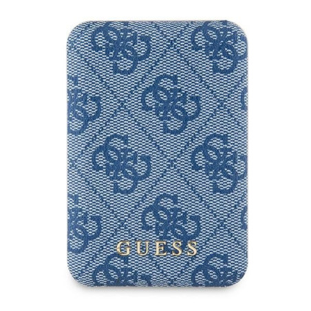 Guess Induction Powerbank 15WGUPB5FP4EMGB 5000mAh blue 4G Leather Metal Logo MagSafe