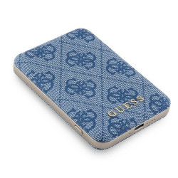 Guess Induction Powerbank 15WGUPB5FP4EMGB 5000mAh blue 4G Leather Metal Logo MagSafe
