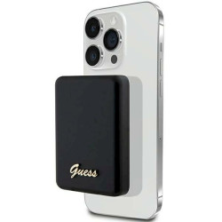 Guess Induction Powerbank 15W GUPBM5ALGSGK 5000mAh / black MagSafe Metal Script Logo