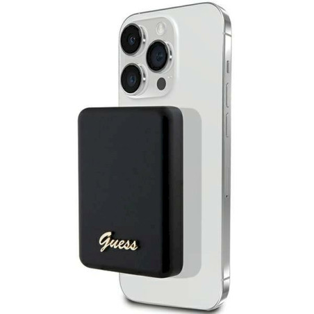 Guess Induction Powerbank 15W GUPBM5ALGSGK 5000mAh / black MagSafe Metal Script Logo
