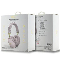 Guess Bluetooth on-ear headphones GUBHK1GCTCSP Gcube Metallic Script Logo / pink