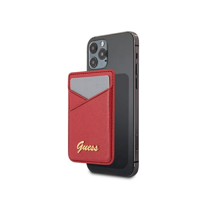 Guess Wallet Card Slot GUWMSSASLREMagSafe Saffiano red