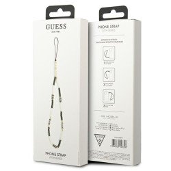 Guess pendant GUSTBCKH Phone Strap black-white Heishi Beads