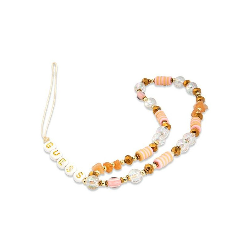Guess Phone Strap GUSTBOHP Brown Beads Bohemia