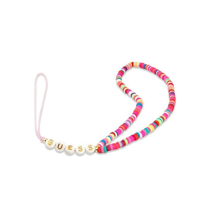 Guess Phone Strap GUSTGMPP multicolor pink Heishi Beads