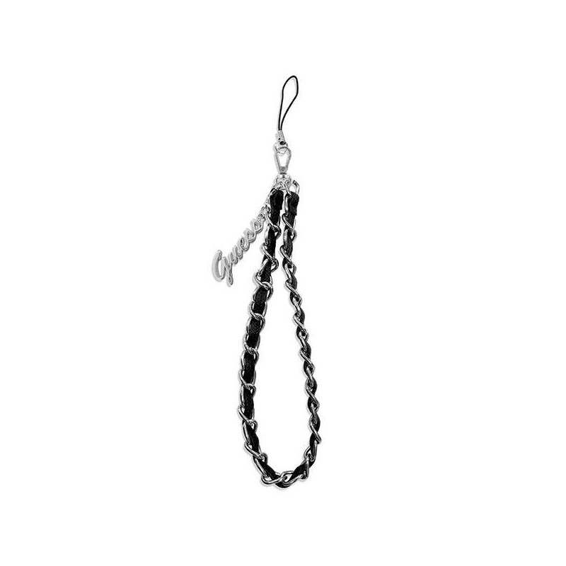 Guess pendant GUSTSASSK Phone Strap Chain Metal Logo Charm / black