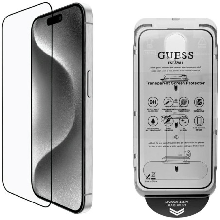Guess BP Rhinestone 2-in-1 Set Screen and Camera Lens Glass for iPhone 16 Pro Max / gold