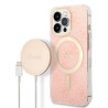 Guess Set GUBPP13XH4EACSP Case+ Charger for iPhone 13 Pro Max / pink