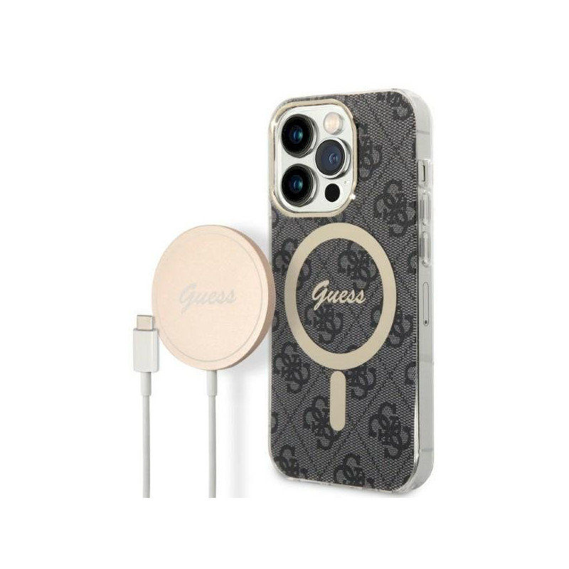 Guess Set GUBPP14LH4EACSK Case+ Charger for iPhone 14 Pro 6,1" / black