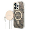 Guess Set GUBPP14LH4EACSW Case+ Charger for iPhone 14 Pro 6,1" / brown