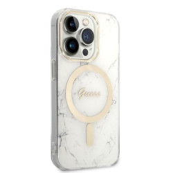 Guess Set GUBPP14LHMEACSH Case+Charger for iPhone 14 Pro 6,1" / white
