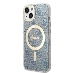 Guess Set GUBPP14MH4EACSB Case+ Charger for iPhone 14 Plus / 15 Plus 6.7" / blue