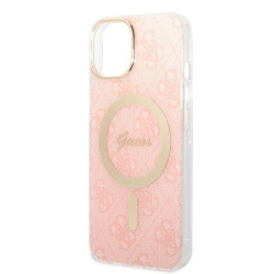 Guess Set GUBPP14MH4EACSP Case+ Charger for iPhone 14 Plus / 15 Plus 6.7" / pink