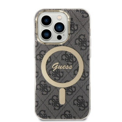 Guess Set GUBPP14XH4EACSK Case+ Charger iPhone 14 Pro Max 6,7" black hard case 4G Print Mag